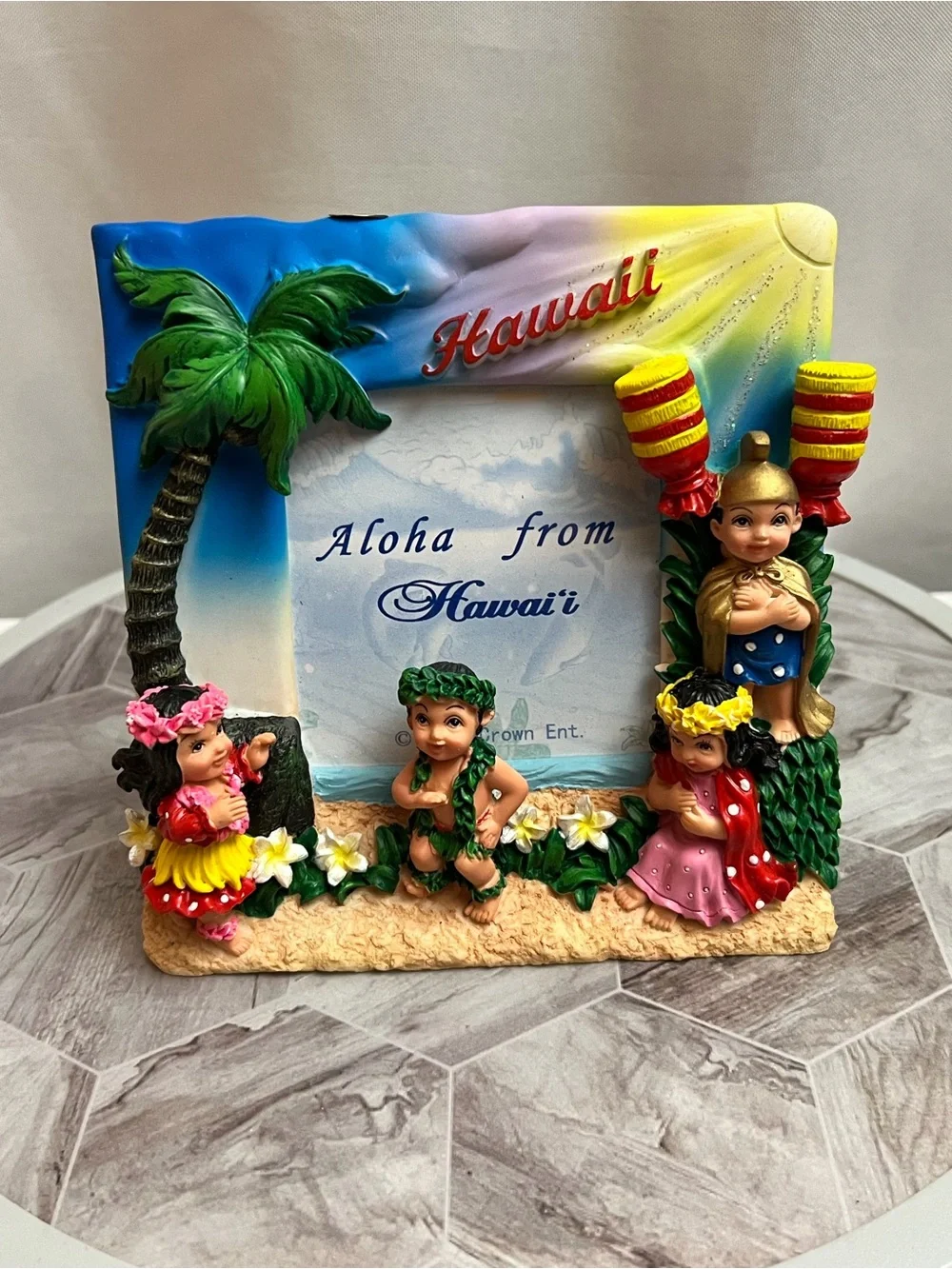 Hawaii Aloha 4x6 Photo Frame Hula Kids Palm Tree Souvenir NIB Asia Crown Ent
